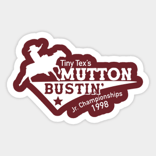 Tiny Tex's Mutton Bustin Jr. Championships 1998 Sticker